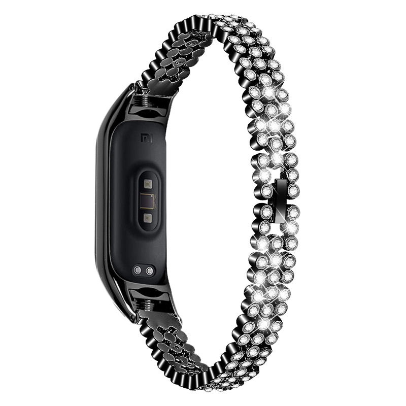 For Xiaomi Mi Band 7 Rhinestones Decor Replacement Strap Stainless Steel Round Beads Smart Watch Wristband For Xiaomi Mi Band 7 Rhinestones Decor Replacement Strap Stainless Steel Round Beads Smart Watch Wristband